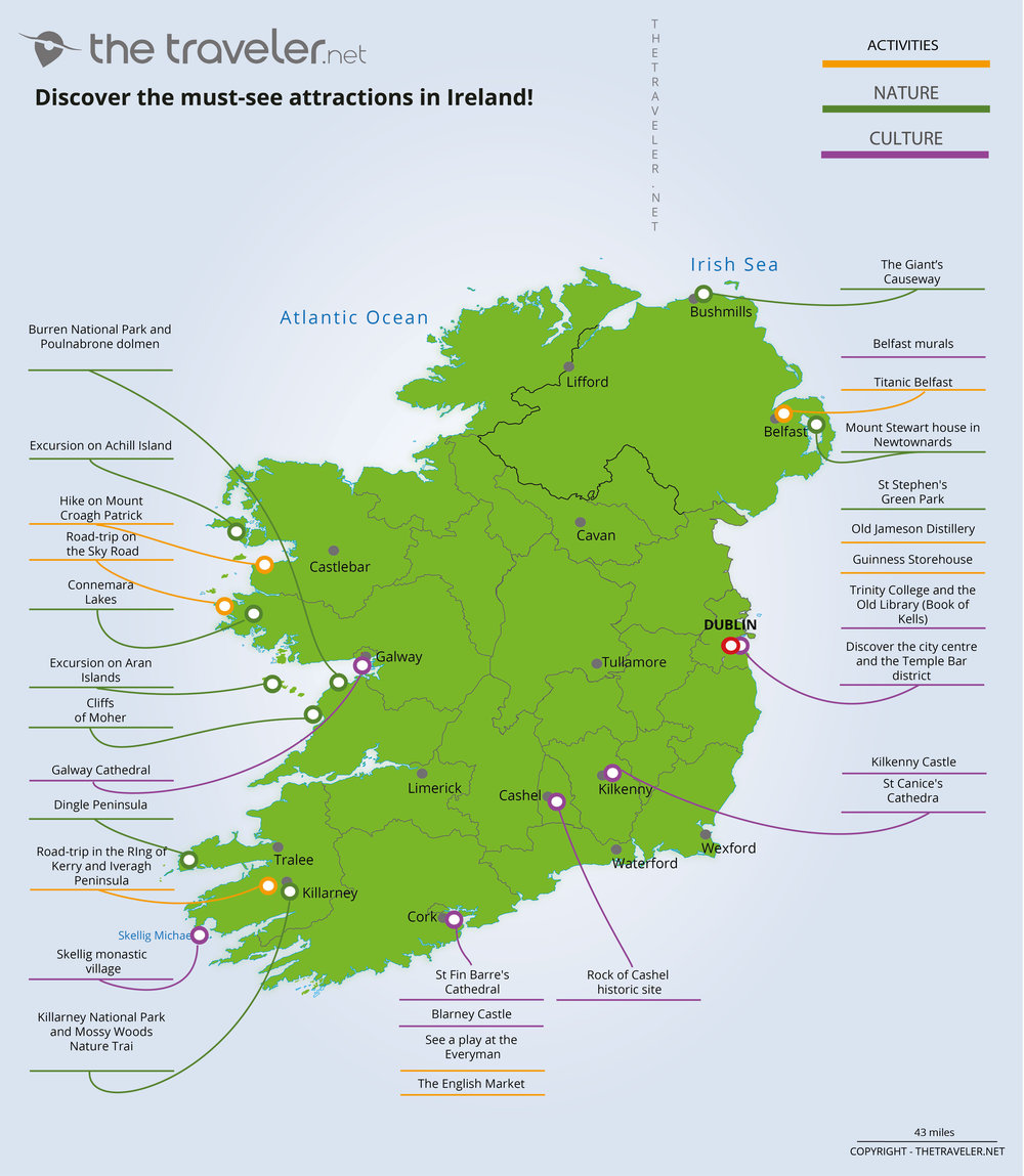 best places to visit ireland map